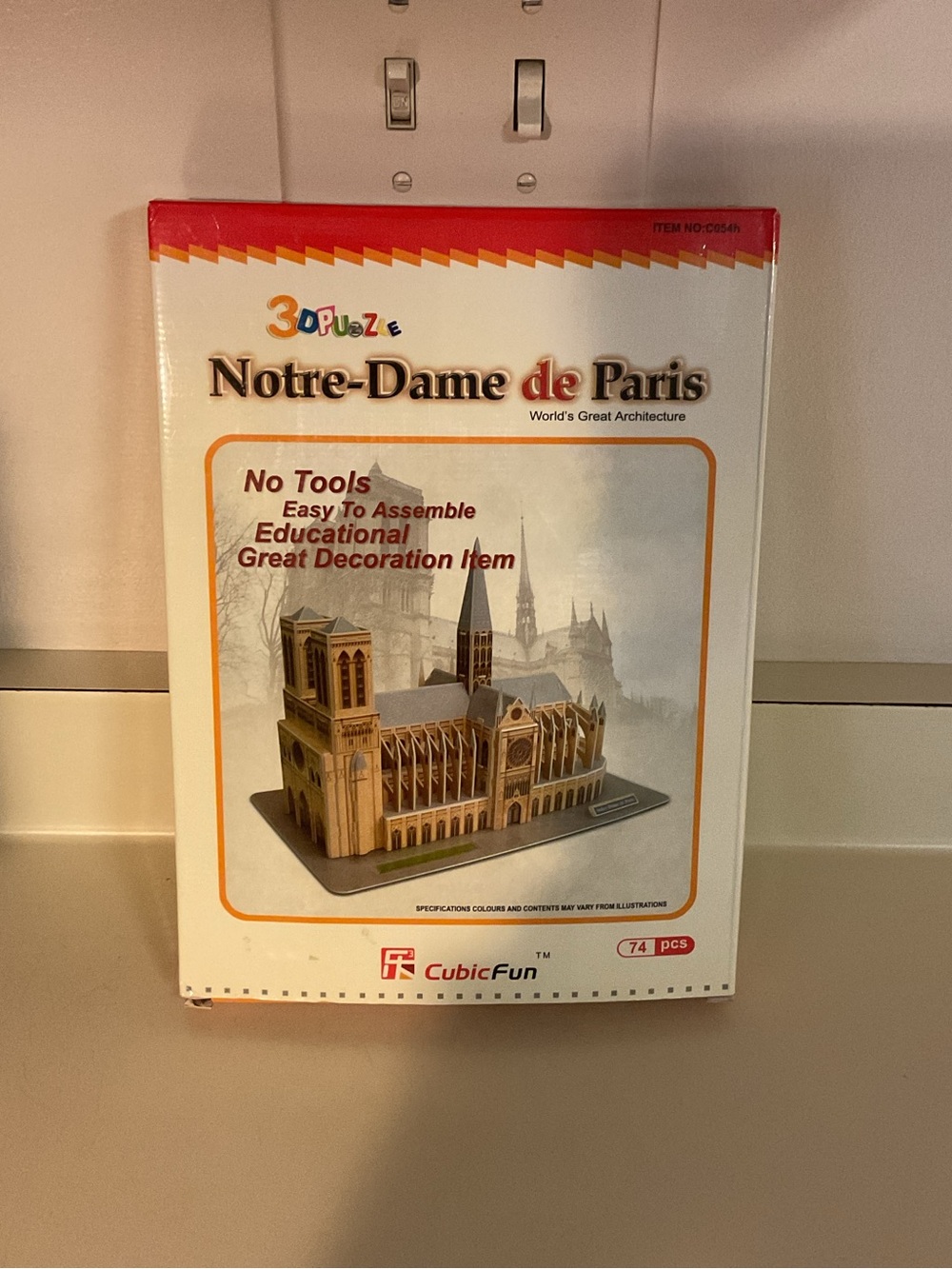 Notre-Dame de Paris 3D Puzzle Model Kit 74 pieces